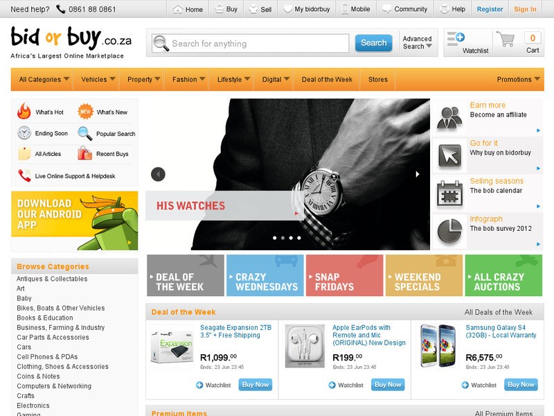 Bidorbuy.co.za - 10 Most Visited Websites in South Africa
