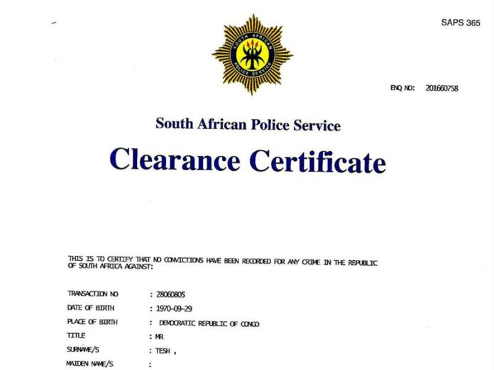 Police Clearance Certificate