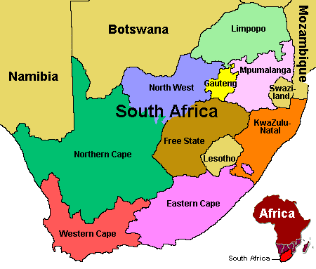 political-south-africa-map