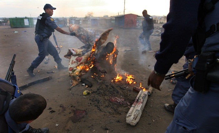 Xenophobic attacks in Ramaphosa squatter camp east of Johannesburg, South Africa